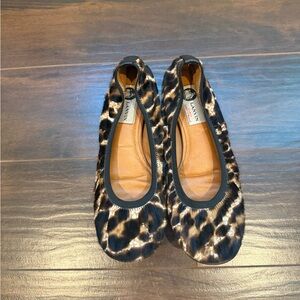 Lanvin Animal Print Flats in Black and Brown